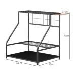 Trädgårdsredskapshållare Kvasthållare Orange av Plast och Metall för Garage och Bod Förvaringsställ för 20 Verktyg 84 x 53 x 73 cm