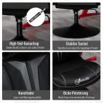 Gamingstol, Ergonomisk Datorstol med Gungfunktion, Höjdjusterbar, Stål, Svart + Grå, 67 x 70 x 106–112 cm