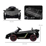 Elbil Barnbil Lamborghini Svart av Plast och Metall för Barn 3-6 År med Fjärrkontroll och Bluetooth Musikfunktion max 30 kg