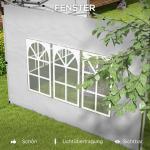 Sidoväggar 2-pack med Fönster för Paviljong Hållbar och Vattentät för Utomhusbruk Ljusgrå Polyester 3 x 3 m