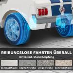 Barnelbil 12V med 2,4 GHz Fjärrkontroll, 2 Motorhorn, LED och Musik, Vit
