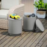 Cool Bar Sidobord Drinkkylare Ljusgrå av Plast för Fester ve Camping Litet Uteplatsbord 10 l