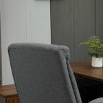 Kontorsstol med Gungfunktion, Ergonomisk Stol med Vadderade Armstöd och Nackstöd, Höj- och Sänkbar Skrivbordsstol, Nylon, Grå, 65 x 78 x 110–118 cm