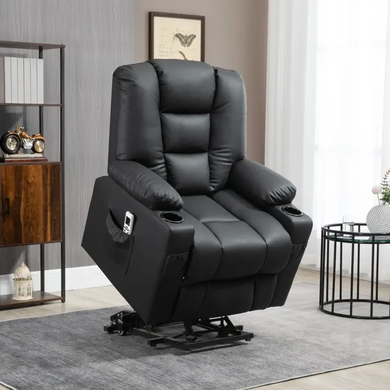 Massagestol Relaxstol Svart av Konstläder och Metall