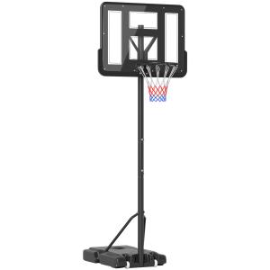 Flyttbar Basketkorg för Barn, Höjdjusterbart Basketställ på Hjul, Robust Konstruktion för Inomhus och Utomhus, Svart/Röd