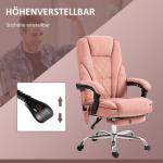 Ergonomisk Kontorsstol med Massagefunktion, Fotstöd, Vridbar och Rullbar, Rosa