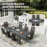 Trädgårdsbord Förlängt Aluminium 160/220X90 Cm Väderbeständigt Balkongbord, Halkfritt Buffébord, Campingbord För 6-8 Personer, Utematbord För Trädgård, Terrass, Balkong, Grå
