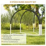 Agility Träningsset Hundsport Svart av Plast och Polyester för Hundträning Set med 4 Slalomstavar och Bärväska Hinderbana