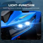 Elfyrhjuling för Barn med LED-strålkastare och Musik samt USB-uttag för Lek och Motion Hållbar och Säker Blå Plast 3–8 år 3–6 km/h