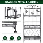 Blomhylla Metall 3 Våningar Dekorativ Växttrappa för Inomhus och Utomhus Platsbesparande Blomställning Silvergrå 44 X 25 X 96 Cm