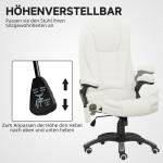 Ergonomisk Skrivbordsstol med Massagefunktion, Krämvit, 68x72x110-120 cm