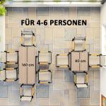 Trädgårdsbord Balkongbord Utdragbart Natur av Aluminium ve Trä för Terrass ve Camping Matbord för 6 Personer 80/160 x 80 cm