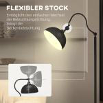 Golvlampa Båglampa Svart av Metall och Tyg för Vardagsrum Retrodesign med Justerbar Skärm E27 152 cm