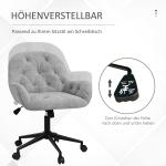 Snurrstol Arbetsstol Ljusgrå av Sammetslook och Metall för Vardagsrum och Kontor Höj och Sänkbar Ergonomisk