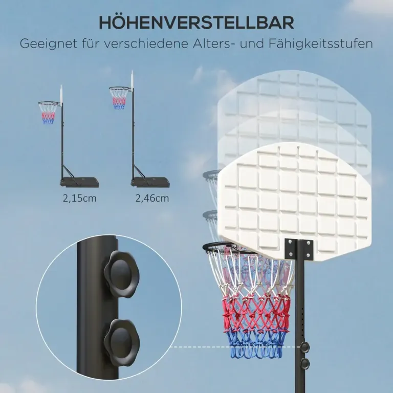 Basketkorg Basketstativ Flerfärgad av Stål 179-209 cm