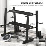 Hantelställ Vikthållare Svart av Stål för Gym och Hemmaträning 3 Nivåer Rymmer upp till 200 kg Robust 131 x 75 x 80 cm
