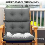 Sittdyna Stolsdyna med Knytband och Ryggstöd Ljusgrå av Tyg för Hem och Trädgård Vattenavvisande Dyna 115 x 56 cm