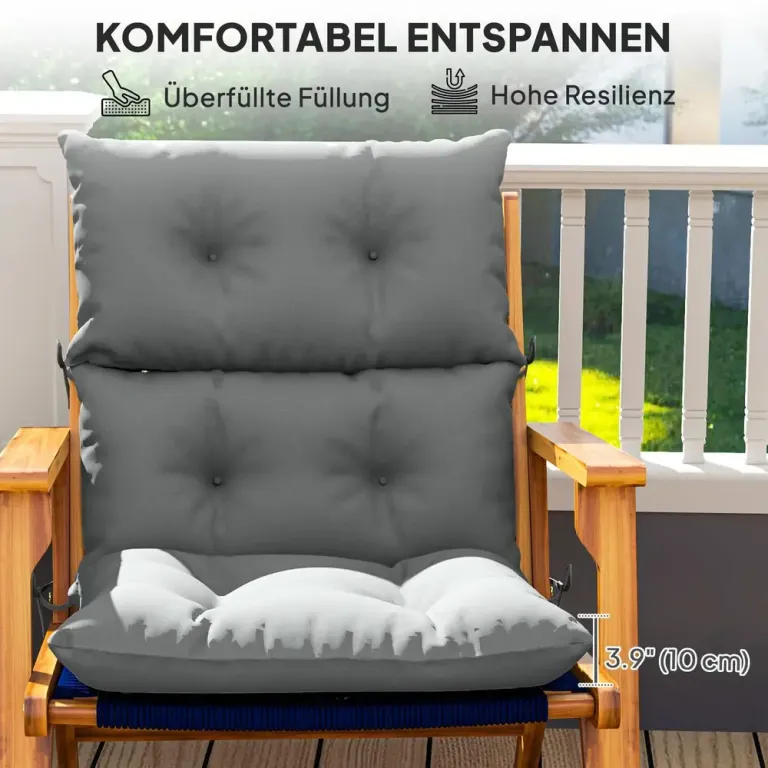 Sittdyna Stolsdyna med Knytband och Ryggstöd 115 x 56 cm