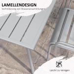 Trädgårdsmöbelset Matgrupp Ljusgrå av Stål för Balkong och Terrass Matbord med 6 Stapelbara Stolar Modernt Design