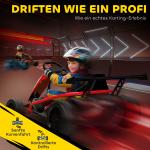 Elbil Go-kart 24V Röd Metall och Plast för Barn 8-12 År Elektrisk Bil med Driftläge och Musik Säkerhetsbälte Rolig Körning