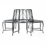 Trädbänk Rund Metall 360 Graders Placering Runt Trädstam Romantisk Design Väderbeständig Rostbrun 160 Cm