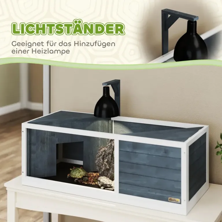 Sköldpaddshus Terrarium med Två Huvudhus 120 x 50 x 40 cm