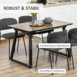 Utdragbart Matbord i Industriell Stil, Robust Köksbord med Metallben, Flexibel Matplats för 6 Personer, Svart/Brun, 120-160 x 80 cm