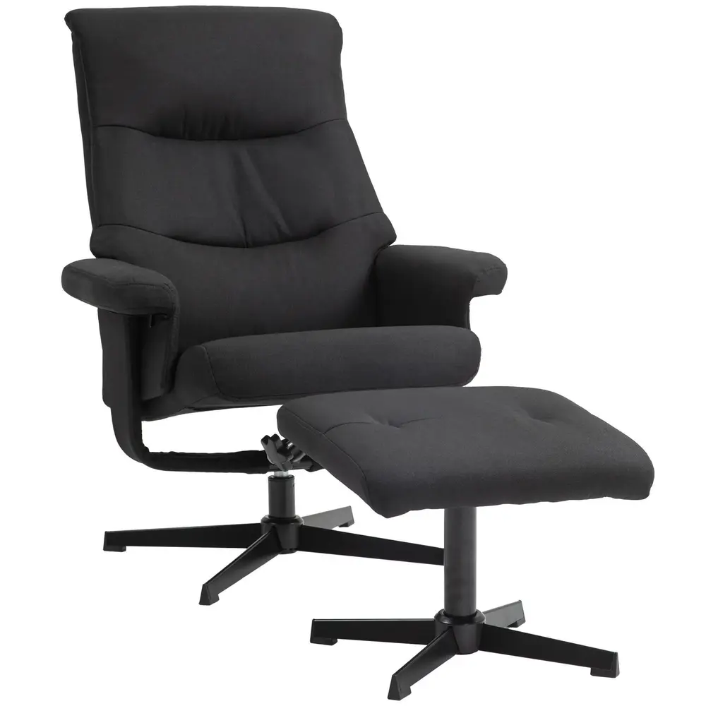 Relaxstol TV-Stol Svart av Sammetslook och Metall Vridbar