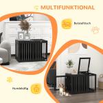Hundbur Hundhus Svart av Metall för Medelstora Hundar Transportbur med Dörrar Hundlåda för Hemma Robust Design 80 x 50 x 56,5 cm