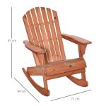 Adirondack Gungstol i Trälook, Bekväm Trädgårdsstol för Avkoppling, Väderbeständig Design för Uteplatsen, Natur, 77 x 94 x 97 cm