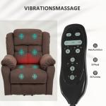 TV-Fåtölj Liggfåtölj Elektrisk med Ståhjälp Mörkbrun av Tyg för Vardagsrum Massagefåtölj med Värme och Fjärrkontroll
