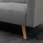Bäddsoffa med Bäddfunktion och Bekväma Sittkuddar för Vardagsrum Ergonomisk och Prisvärd Grå Linneoptik 205 x 88 cm