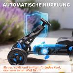 Gokart med Pedaler, Trampbil för Barn med Bromsar, Halkfria Hjul och Metallram, 3-6 År, Blå