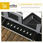Smådjurshus med Utegård och Asfalttak för Kaniner och Marsvin Hållbar och Stabil Grå Gran 150 x 100 x 100 cm