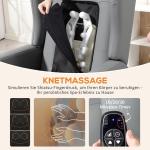 Massagestol Elektrisk Grå Konstläder och Stål för Vardagsrum Relaxfåtölj med Liggläge och Fotstöd Bekväm Vilostol