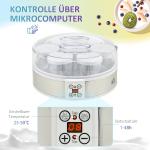 Yoghurtmaskin med 7 Glas, Rostfritt Stål, Silver + Vit, 24 x 24 x 13 cm