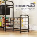 Matbar Hund med Förvaring Justerbar Svart MDF och Rostfritt Stål för Hundar Upphöjda Matskålar med Låda och Hylla 800 ml 90x27x74 cm