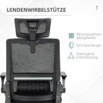 Kontorsstol Datorstol Svart av Mesh och Metall för Arbetsplats Ergonomiskt Justerbar med Nackstöd och Armstöd Vippfunktion