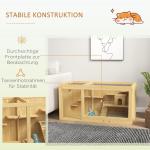Hamsterbur Smådjursstall Natur av Trä för Gerbiler Lekstuga med Gungor och Stegar Öppningsbart Tak 100 cm