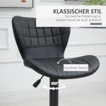 Barstolar i Retro-Design 2-Pack, Snurrbara Köksstolar i Konstläder, Justerbar Höjd för Bar och Kök, Svart, 47 x 51,5 x 89-109 cm