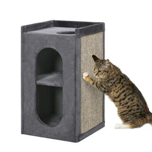 Katthus Kattlåda med Huva Grön av Plast för Stora Katter med 2 Utdragbara Golvbrickor och Skopa 52 x 60 x 42 cm