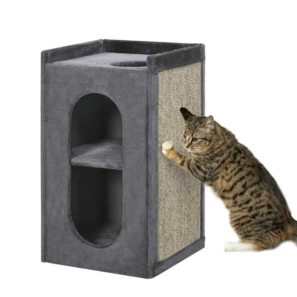 Katthus Kattlåda med Huva Grön av Plast 52 x 60 x 42 Cm