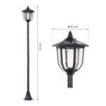 Solar Trädgårdslampa LED Trädgårdslykta 30/60 Lumen Svart Plast för Trädgård och Terrass Ø26,5 X H177 Cm
