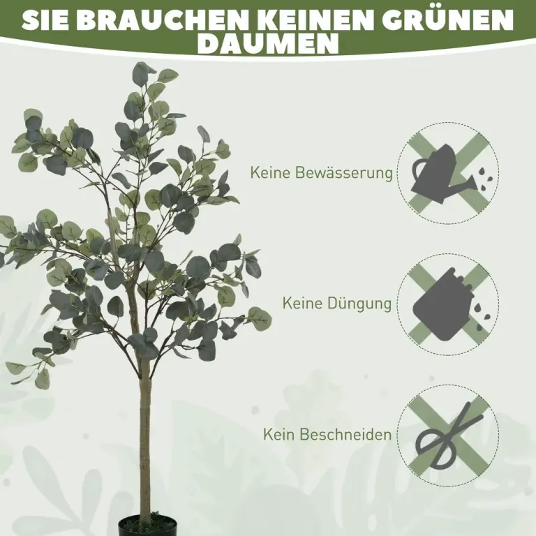 Konstgjord Växt Eukalyptus Konstträd i Kruka Grön 150 cm