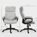 Kontorsstol Skrivbordsstol Ljusgrå av Tyg och Metall för Kontor Ergonomisk Snurrstol med Vippfunktion 120 kg