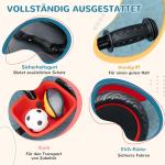 Trehjuling Barncykel Flerfärgad av Metall och Plast för Barn 2-5 År med Höftbälte och Pedaler Justerbar Sits och Korg