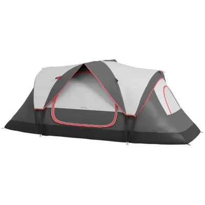 Campingtält Tunneltält för 8 Personer Grå av Polyester