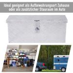 Robust Verktygslåda Aluminium Slitstark Transportlåda med Dragstång Mångsidig för Arbete och Hobby Silver 76 X 33 X 25 Cm