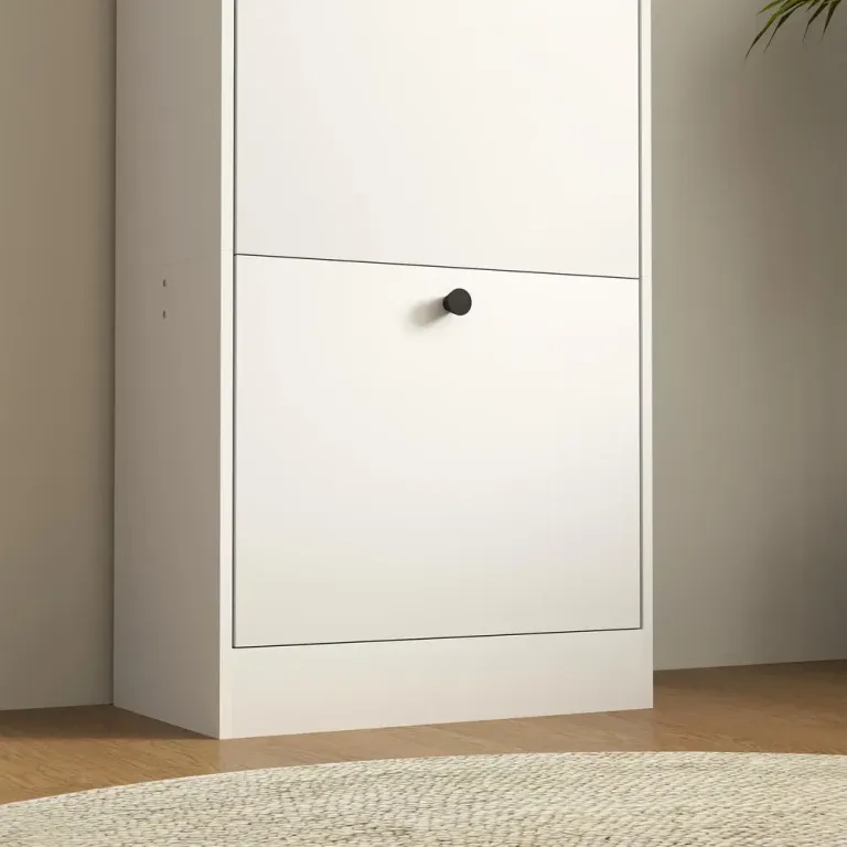 Skoskåp Skotippare 3 Klaffar Vit 47 x 28 x 115 cm