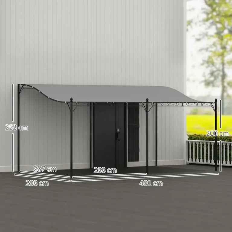 Påbyggnadspaviljong Pergola med Tak 3X5X2,5 m